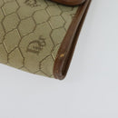 Christian Dior Honeycomb Canvas Chain Shoulder Bag PVC Beige Gold Auth BA4864-14