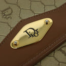 Christian Dior Honeycomb Canvas Chain Shoulder Bag PVC Beige Gold Auth BA4864-17