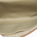 Christian Dior Honeycomb Canvas Chain Shoulder Bag PVC Beige Gold Auth BA4864-12