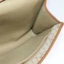 Christian Dior Honeycomb Canvas Chain Shoulder Bag PVC Beige Gold Auth BA4864-18