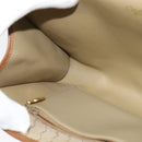 Christian Dior Honeycomb Canvas Chain Shoulder Bag PVC Beige Gold Auth BA4864-19