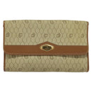 Christian Dior Honeycomb Canvas Chain Shoulder Bag PVC Beige Gold Auth BA4864-13