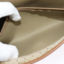 Christian Dior Honeycomb Canvas Chain Shoulder Bag PVC Beige Gold Auth BA4864-20