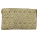 Christian Dior Honeycomb Canvas Chain Shoulder Bag PVC Beige Gold Auth BA4864-2