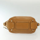 Chloe Tote Bag Leather 2way Beige Gold Auth BA4868-5