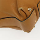 Chloe Tote Bag Leather 2way Beige Gold Auth BA4868-9