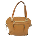 Chloe Tote Bag Leather 2way Beige Gold Auth BA4868-13