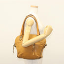 Chloe Tote Bag Leather 2way Beige Gold Auth BA4868-26