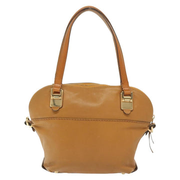 Chloe Tote Bag Leather 2way Beige Gold Auth BA4868 - 0