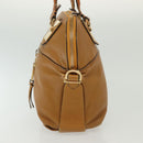 Chloe Tote Bag Leather 2way Beige Gold Auth BA4868-3