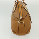 Chloe Tote Bag Leather 2way Beige Gold Auth BA4868-4