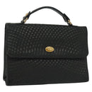 BALLY Hand Bag Leather Black Gold Auth BA4871-1