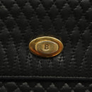 BALLY Hand Bag Leather Black Gold Auth BA4871-18