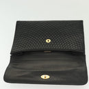 BALLY Hand Bag Leather Black Gold Auth BA4871-10