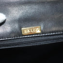 BALLY Hand Bag Leather Black Gold Auth BA4871-19
