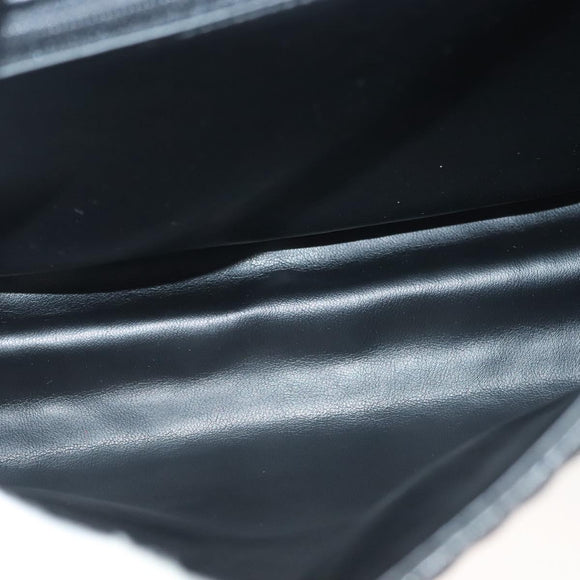 BALLY Hand Bag Leather Black Gold Auth BA4871