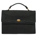 BALLY Hand Bag Leather Black Gold Auth BA4871-13