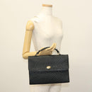BALLY Hand Bag Leather Black Gold Auth BA4871-22