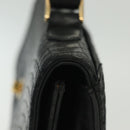 BALLY Hand Bag Leather Black Gold Auth BA4871-4