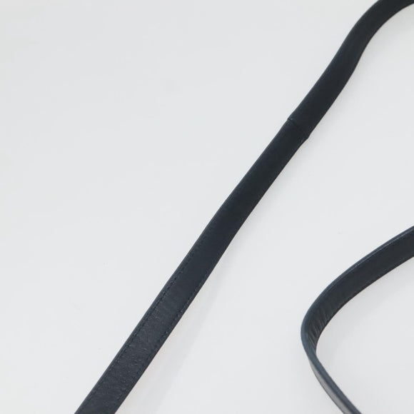 BALLY Hand Bag Leather 2way Navy Gold Auth BA4873