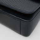 BALLY Hand Bag Leather 2way Navy Gold Auth BA4873-10