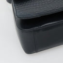 BALLY Hand Bag Leather 2way Navy Gold Auth BA4873-15