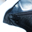 BALLY Hand Bag Leather 2way Navy Gold Auth BA4873-18