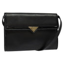 FENDI Shoulder Bag Leather Black Gold Auth BA4874-1