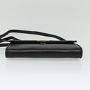 FENDI Shoulder Bag Leather Black Gold Auth BA4874-5