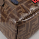 FENDI Zucca Canvas Backpack PVC FILA Collaboration Brown Gold Auth BA4876-10