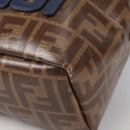 FENDI Zucca Canvas Backpack PVC FILA Collaboration Brown Gold Auth BA4876-16