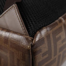 FENDI Zucca Canvas Backpack PVC FILA Collaboration Brown Gold Auth BA4876-17