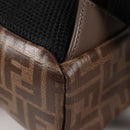 FENDI Zucca Canvas Backpack PVC FILA Collaboration Brown Gold Auth BA4876-18