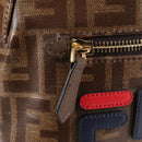 FENDI Zucca Canvas Backpack PVC FILA Collaboration Brown Gold Auth BA4876-21