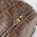 FENDI Zucca Canvas Backpack PVC FILA Collaboration Brown Gold Auth BA4876-23