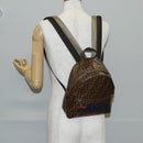 FENDI Zucca Canvas Backpack PVC FILA Collaboration Brown Gold Auth BA4876-29