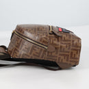 FENDI Zucca Canvas Backpack PVC FILA Collaboration Brown Gold Auth BA4876-3