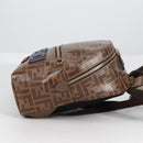 FENDI Zucca Canvas Backpack PVC FILA Collaboration Brown Gold Auth BA4876-4