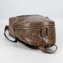 FENDI Zucca Canvas Backpack PVC FILA Collaboration Brown Gold Auth BA4876-6