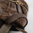 FENDI Zucca Canvas Backpack PVC FILA Collaboration Brown Gold Auth BA4876-14