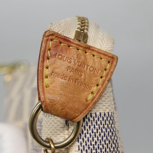 LOUIS VUITTON Damier Azur Mini Pochette Accessoires Pouch N63005 LV Auth BA4881