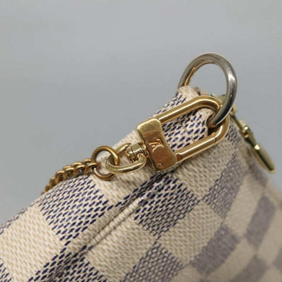 LOUIS VUITTON Damier Azur Mini Pochette Accessoires Pouch N63005 LV Auth BA4881