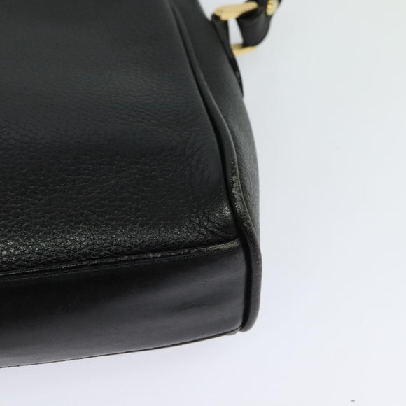 Burberrys Shoulder Bag Leather Black Auth BA489