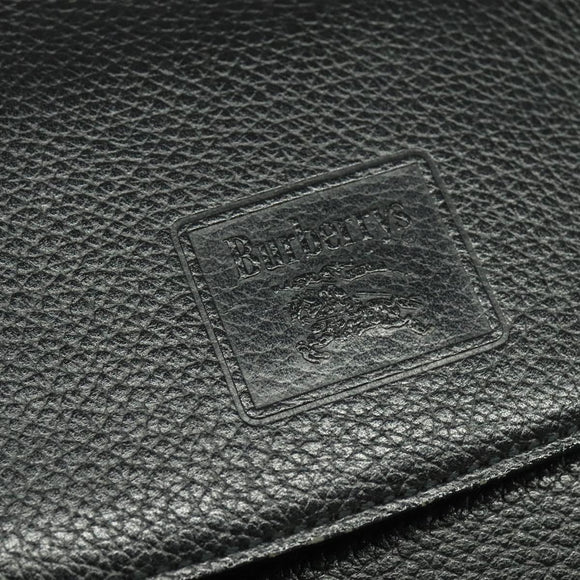 Burberrys Shoulder Bag Leather Black Auth BA489