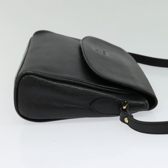 Burberrys Shoulder Bag Leather Black Auth BA489