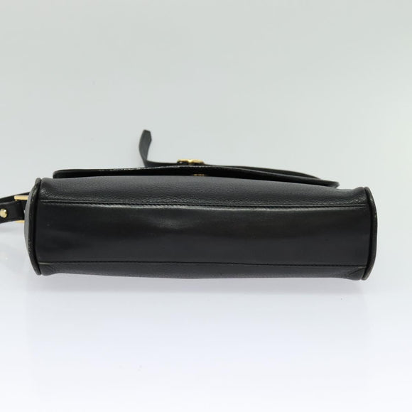 Burberrys Shoulder Bag Leather Black Auth BA489