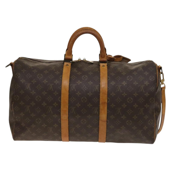 LOUIS VUITTON Monogram Keepall Bandouliere 50 Hand Bag M41416 LV Auth BA4891