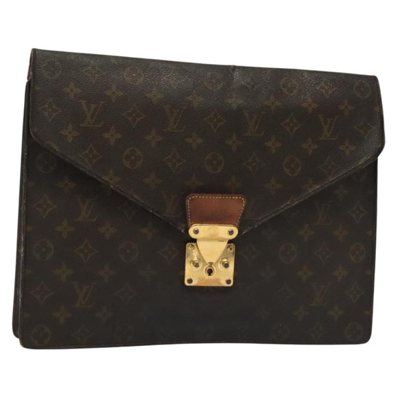 LOUIS VUITTON Monogram Porte Documents Senatur Briefcase M53335 LV Auth BA4899