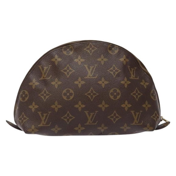 LOUIS VUITTON Monogram Trousse Demi Ronde Cosmetic Pouch M47520 LV Auth BA4901