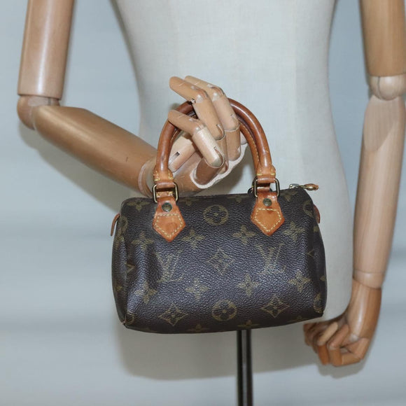 LOUIS VUITTON Monogram Mini Speedy Hand Bag M41534 LV Auth BA4905